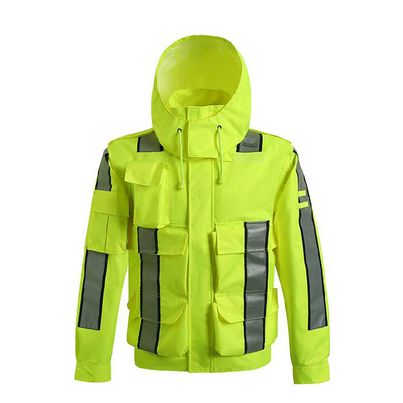 Blouson haute visibilité à capuche jaune