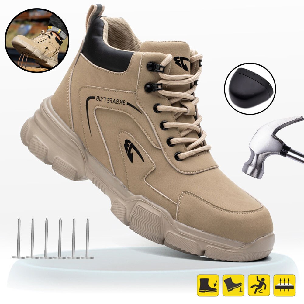 Chaussures de sécurité montantes pour homme en cuir