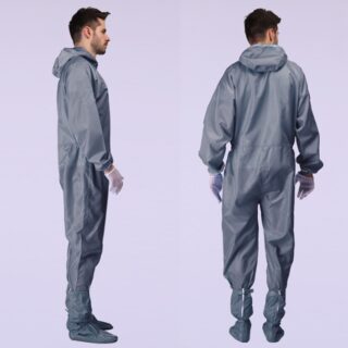 Photo représentant une combinaison à capuche anti-poussière porté