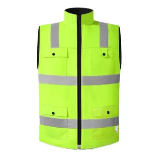 Gilet sans manches haute visibilité jaune fluorescent