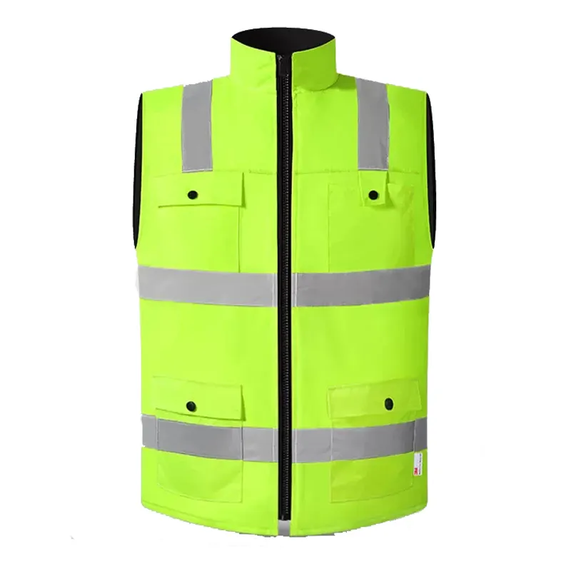 Gilet sans manches haute visibilité jaune fluorescent