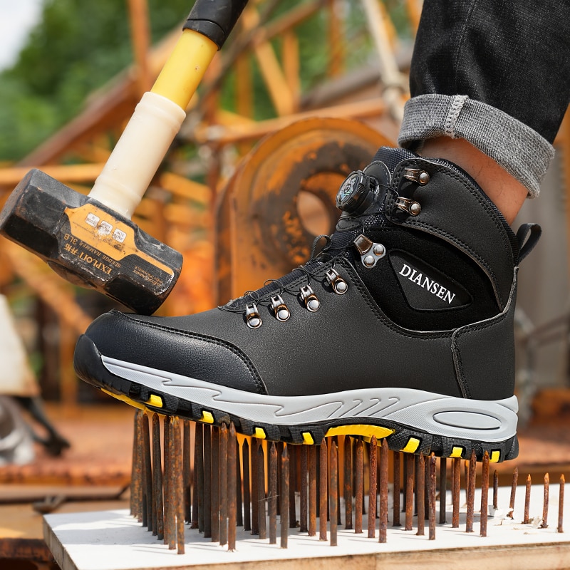 Chaussures De Sécurité Homme à Bouton Rotatif (baskets Travail) - Taille 38 à 46 - Noir