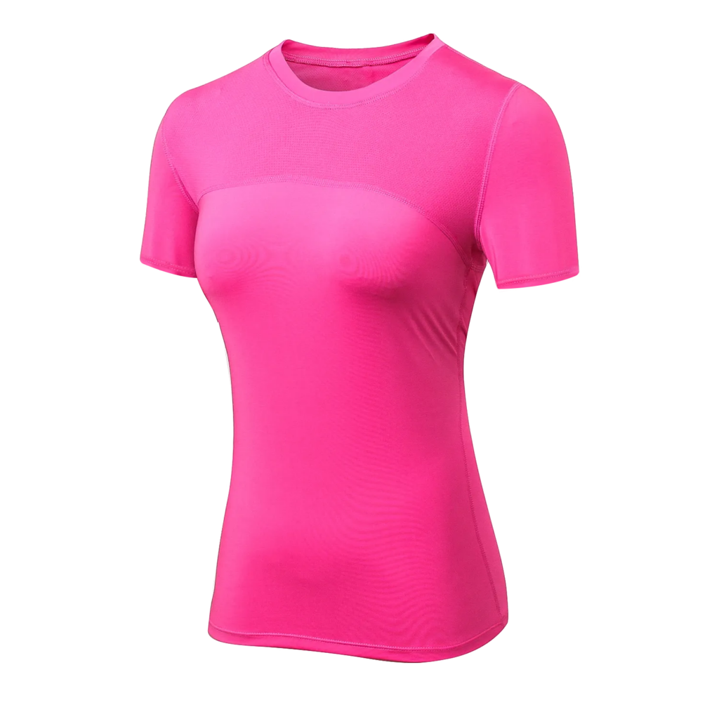 T-shirt de travail rose à manches courtes sur fond blanc.