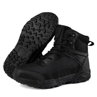 Bottes de sécurité noires montantes à lacets