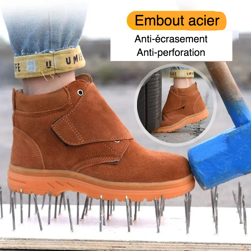 Bottes de sécurité pour femme anti-chocs à embout en acier