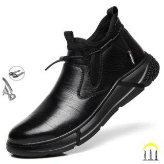 Chaussures de sécurité habillées slip-on noires imperméables pour homme