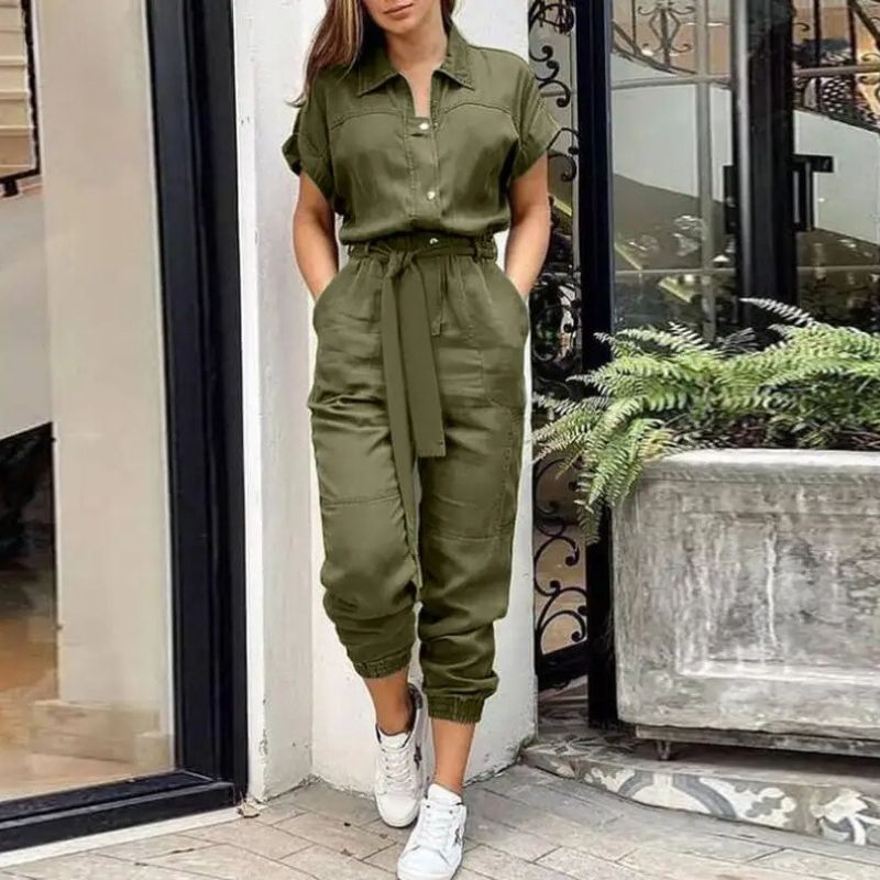 Salopette De Travail Femme Kaki - Fashion Sécurité - Résistante, Confortable Et Tendance - Bricolage Et Jardinage - 44