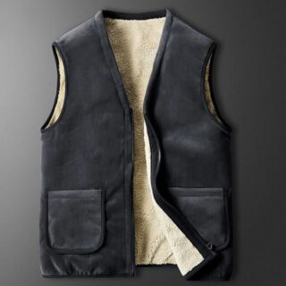 Veste de travail homme épaisse et coupe-vent sans manches sur fond gris