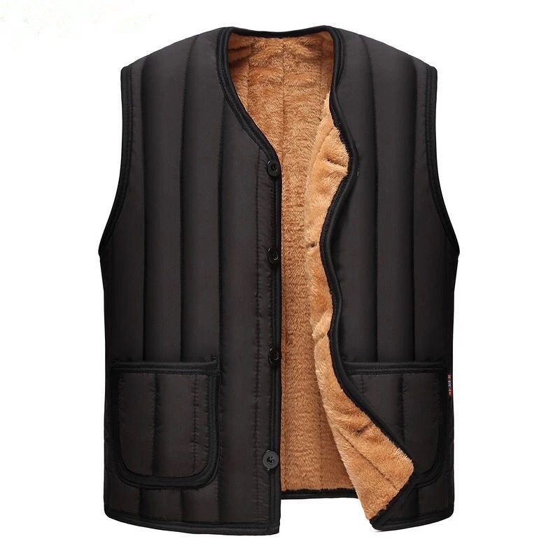 Veste de travail homme sans manches matelassée et doublée sur fond blanc