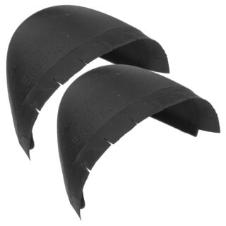 Paire de coques de sécurité pour chaussures résistantes au style sobre sur fond blanc