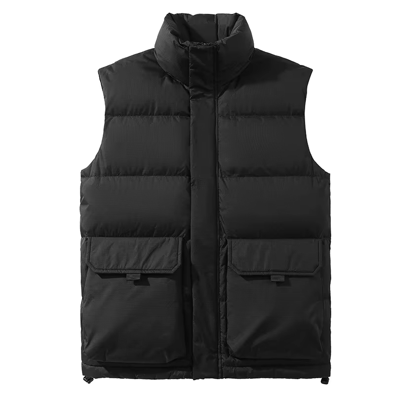Gilet de travail matelassé avec poches sur fond blanc