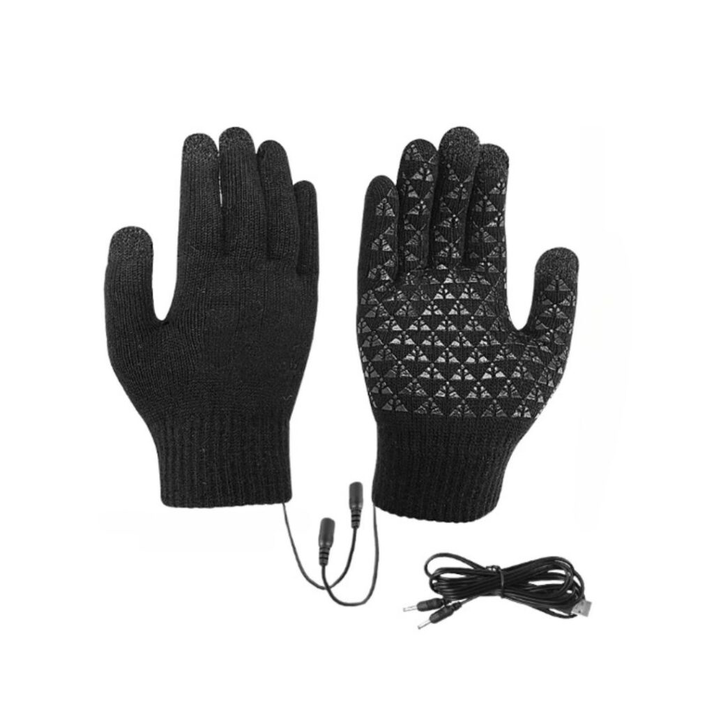 Gant anti froid chauffant pour écran tactile sur fond blanc