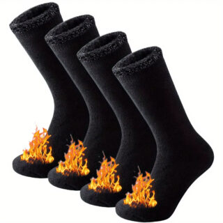 Lot de 2 paires de chaussettes thermiques noires pour homme